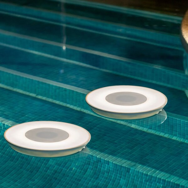 LED Poolleuchte Akku Dimmer Farbwechsel Ø 39 cm kabellos IP67