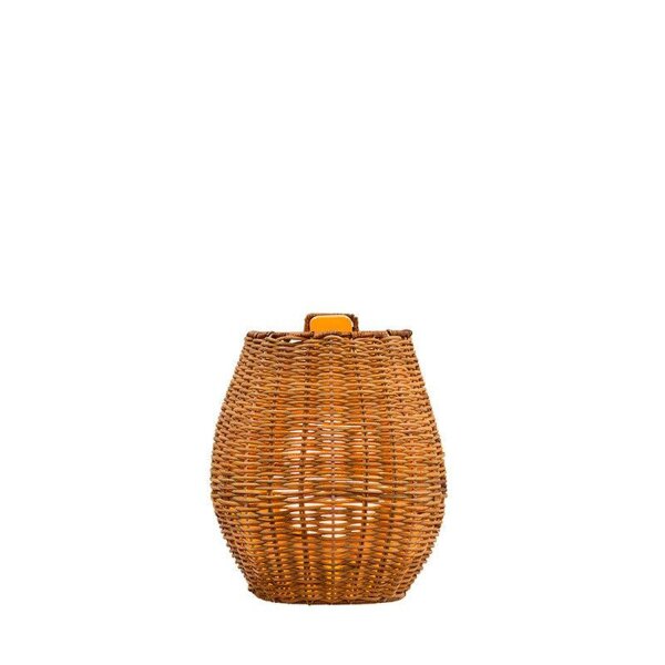 LED Außenleuchte Akku Rattan H: 24,5 cm kabellos dimmbar