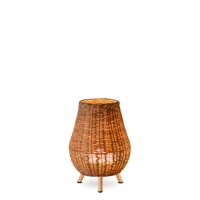 Tischleuchte LED kabellos Rattan Akku IP54 H: 32,5 cm...