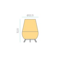 Tischleuchte LED kabellos Rattan Akku IP54 H: 32,5 cm...