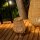 Tischleuchte LED kabellos Rattan Akku IP54 H: 32,5 cm dimmbar