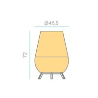 LED Tischlampe außen Rattan Akku IP54 72 cm...
