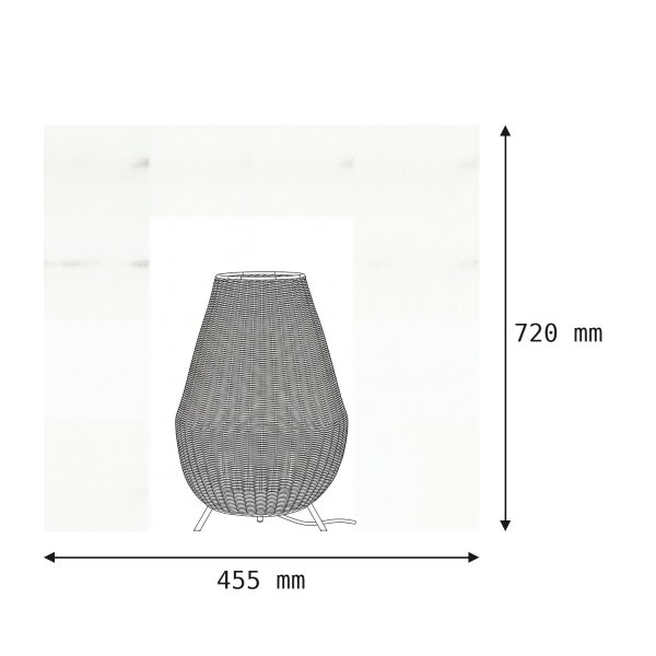 LED Tischlampe Akku kabellos IP65 72 cm Dimmer außen