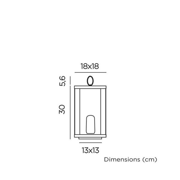 LED Laterne Akku Dimmer Fernbedienung H: 30 cm IP54 kabellos