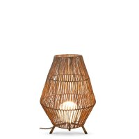 LED Tischleuchte außen IP54 72 cm Rattan Dimmer...