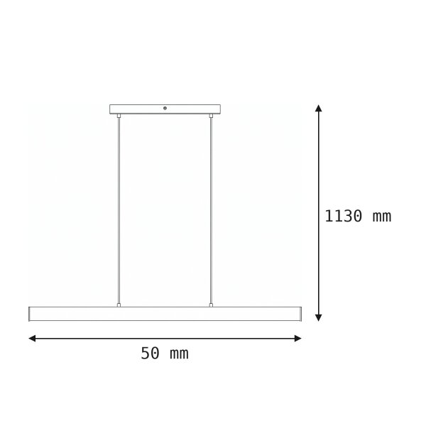 LED Pendelleuchte Metall dimmbar L: 100 cm Schwarz Modern