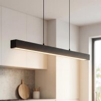 LED Pendelleuchte Metall dimmbar L: 100 cm Schwarz Modern