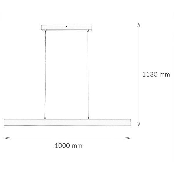 LED Hängeleuchte Metall Schwarz B: 100 cm 27W