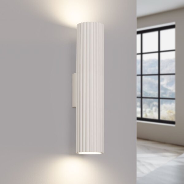 Wandleuchte Modern Up Down Creme GU10 2 flammig H:30 cm