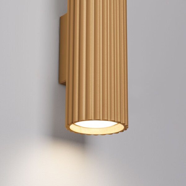 Up Down Wandstrahler H: 30 cm in Gold GU10 2-flammig Modern
