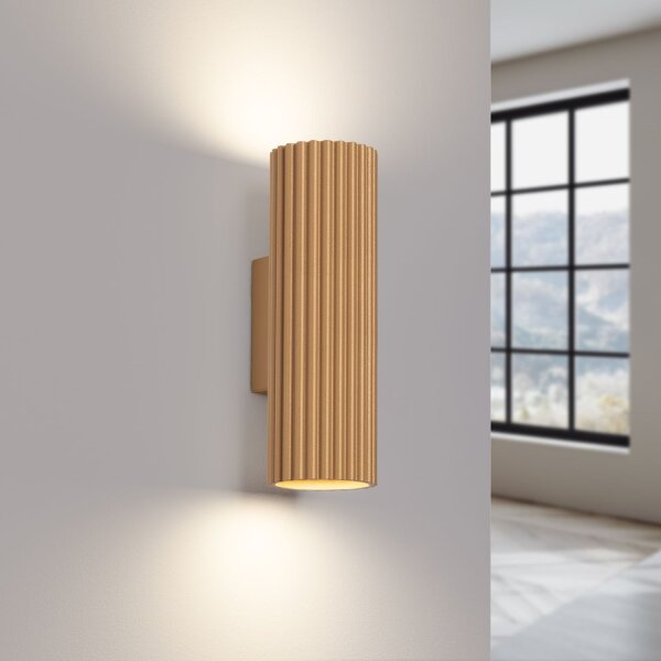 Wandleuchte Up Down H: 20 cm in Gold GU10 2-flammig Aluminium