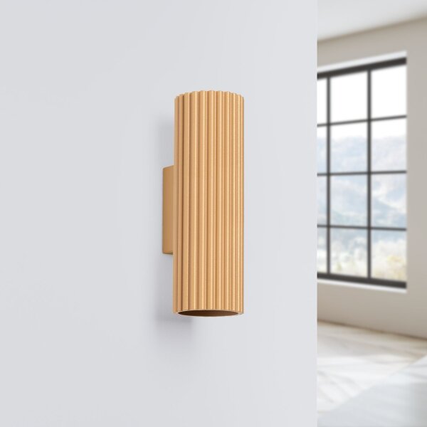 Wandleuchte Up Down H: 20 cm in Gold GU10 2-flammig Aluminium