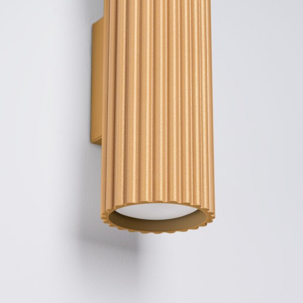 Wandleuchte Up Down H: 20 cm in Gold GU10 2-flammig Aluminium
