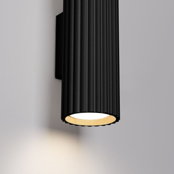 Up Down Wandlampe Innen Schwarz GU10 2 flammig H:20 cm