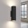 Up Down Wandlampe Innen Schwarz GU10 2 flammig H:20 cm