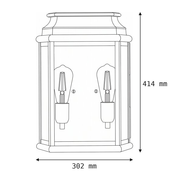 Massive Außenwandleuchte Messing Glas rostfrei