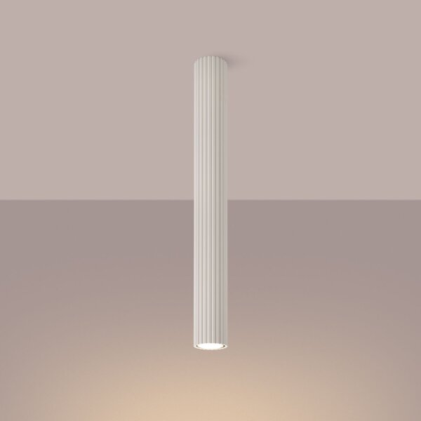 Aufbauspot Metall Ø 6,5 cm H: 60 cm GU10 in Creme Modern
