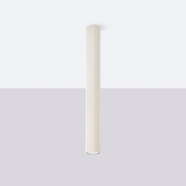 Aufbauspot Metall Ø 6,5 cm H: 60 cm GU10 in Creme Modern