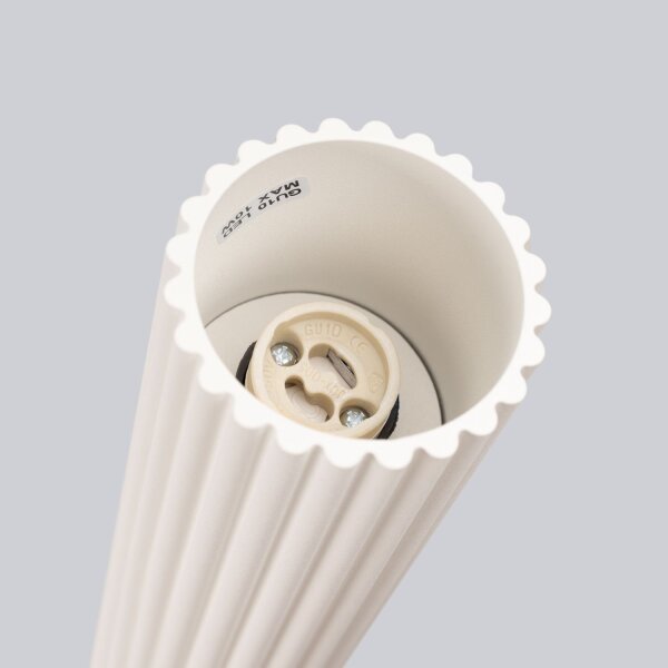 Aufbauspot GU10 in Creme Ø 6,5 cm H: 30 cm schmal BERTA