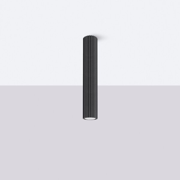 Deckenspot schmal Ø 6,5 cm H: 40 cm Schwarz GU10 Aufputz