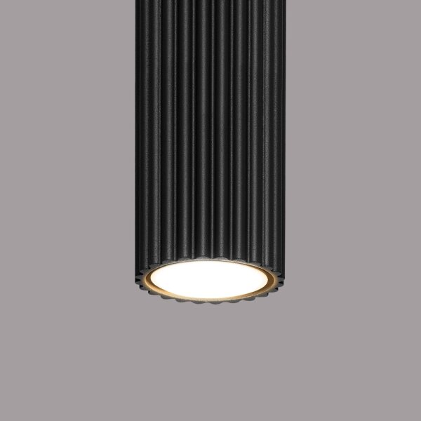 Deckenlampe Schwarz GU10 H: 60 cm Ø 6,5 cm schmal Aufputz