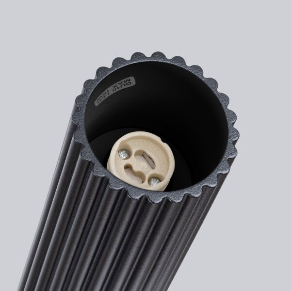 Deckenlampe Schwarz GU10 H: 60 cm Ø 6,5 cm schmal Aufputz