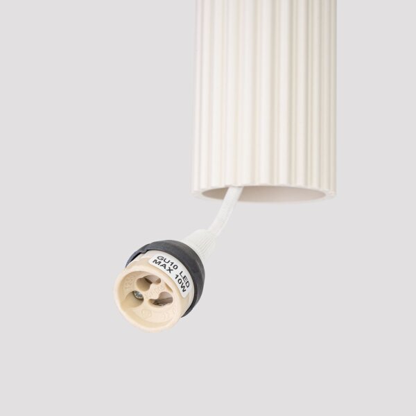 Hängeleuchte schmal Ø 8 cm Aluminium in Creme für GU10 BERTA