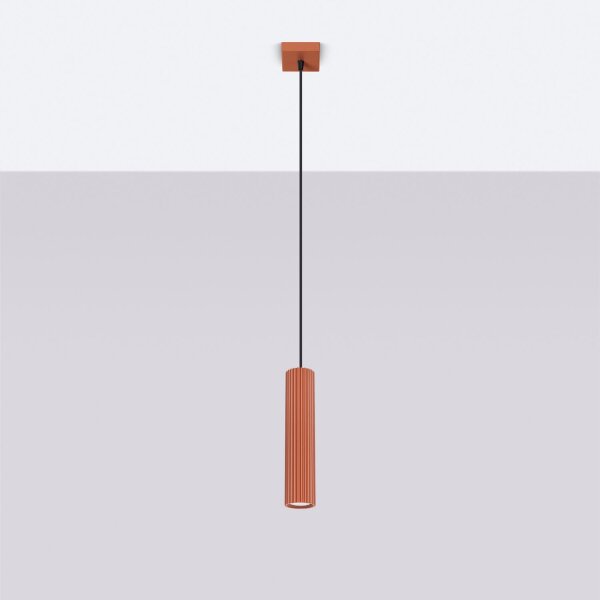 Hängelampe Rot schmal Ø 8 cm H: max. 118 cm GU10