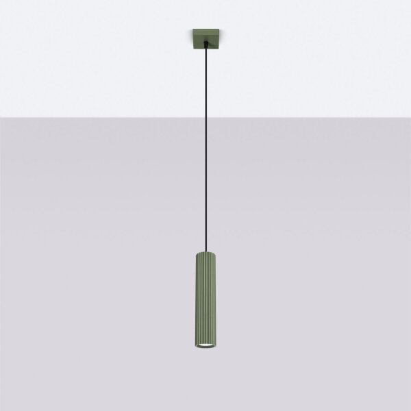 Pendelleuchte Grün schmal B: 8 cm H: max. 118 cm GU10 Modern