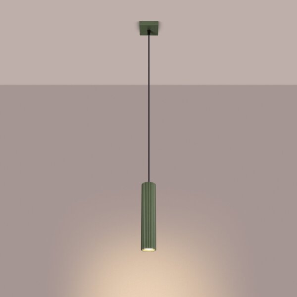 Pendelleuchte Grün schmal B: 8 cm H: max. 118 cm GU10 Modern