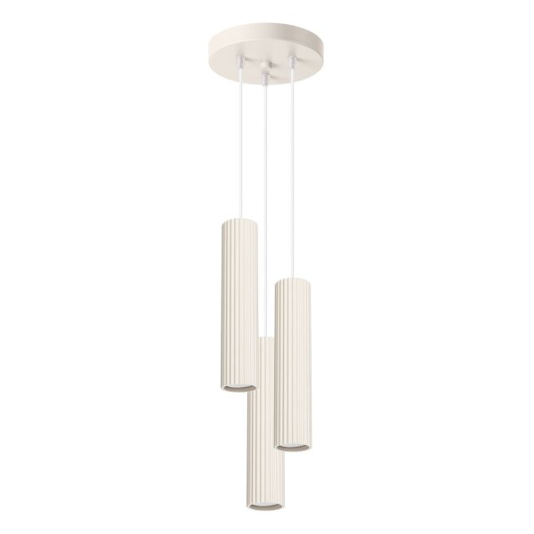Moderne Hängelampe in Creme 3-flammig GU10 schmal Ø 19,5 cm