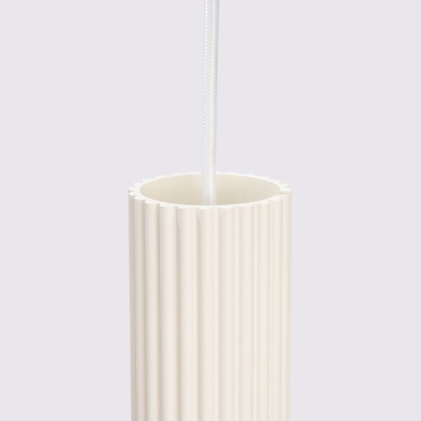 Moderne Hängelampe in Creme 3-flammig GU10 schmal Ø 19,5 cm