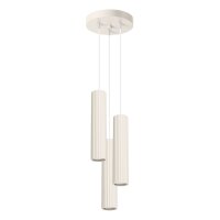 Moderne Hängelampe in Creme 3-flammig GU10 schmal...