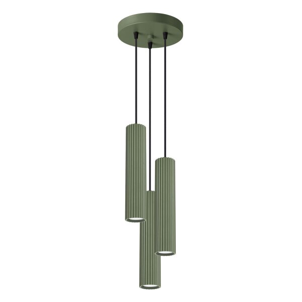 Hängeleuchte verstellbar H: max. 108 cm Grün 3-flammig GU10