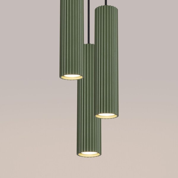 Hängeleuchte verstellbar H: max. 108 cm Grün 3-flammig GU10