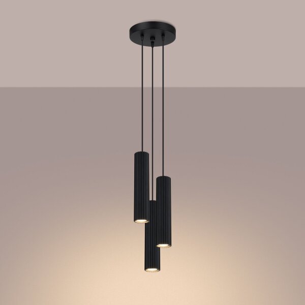 Pendelleuchte GU10 Schwarz Alu L:19,5 cm verstellbar