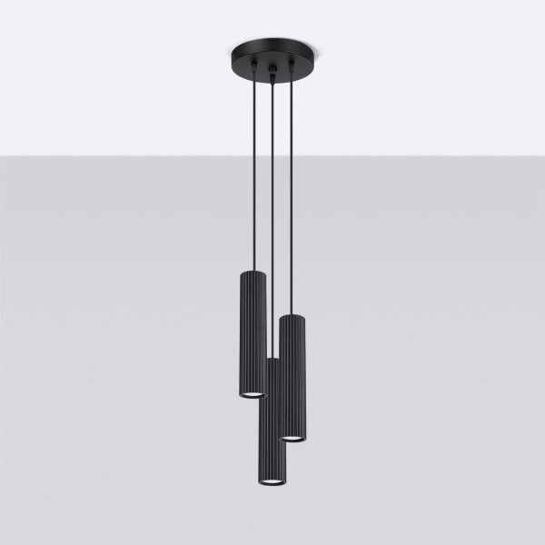 Pendelleuchte GU10 Schwarz Alu L:19,5 cm verstellbar