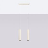 Hängelampe 2-flammig GU10 B: 30 cm schmal in Creme...