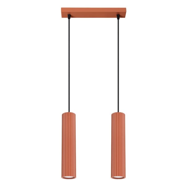 Hängelampe Rot 2-flammig B: 30 cm schmal H: max. 90 cm GU10
