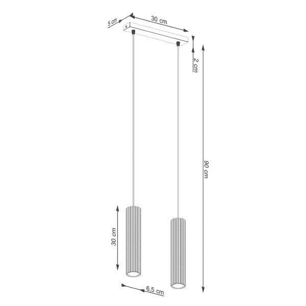 Hängeleuchte 30 cm breit 2-flammig GU10 Grün Modern aus Alu