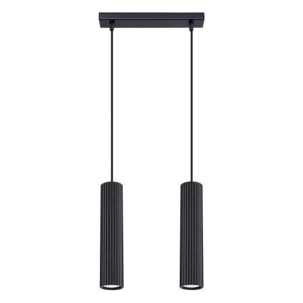 Pendelleuchte Schwarz B: 30 cm Aluminium GU10 2-flammig