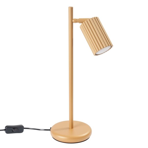 Tischlampe schwenkbar 43 cm hoch Aluminium in Gold GU10