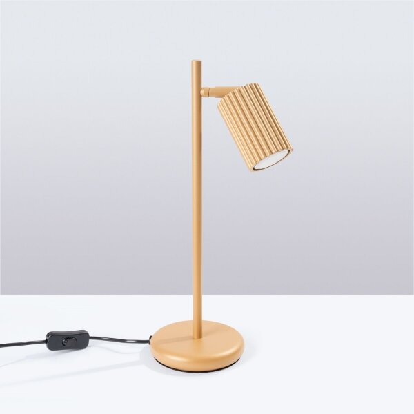 Tischlampe schwenkbar 43 cm hoch Aluminium in Gold GU10