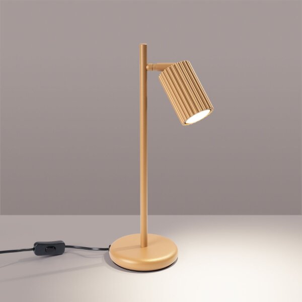 Tischlampe schwenkbar 43 cm hoch Aluminium in Gold GU10