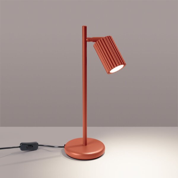 Leselampe GU10 43 cm hoch Aluminium in Rot Modern schwenkbar