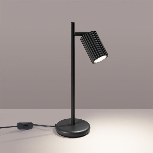 Schreibtischleuchte Schwarz H: 43 cm schwenkbar Aluminium GU10