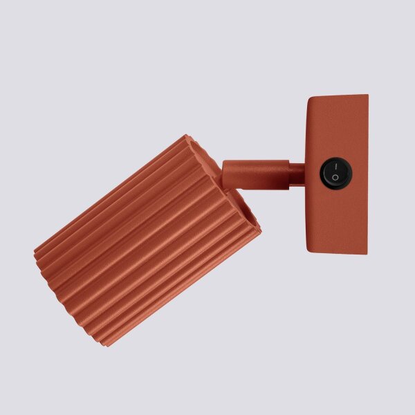 Wandleuchte mit Schalter Rot GU10 B:8 cm Alu schwenkbar
