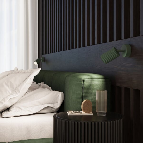 Wandlampe Modern Grün GU10 B:8 cm Alu schwenkbar
