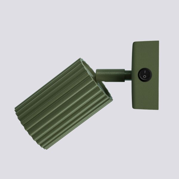 Wandspot Modern GU10 B: 8 cm klein schwenkbar Grün Aluminium