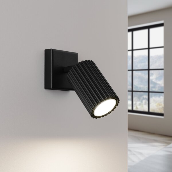 Wandleuchte Schwarz GU10 Modern B: 8 cm klein schwenkbar